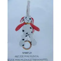 Noukie'S - Muziek knuffel - Hond Zoë - Rose met vlekken