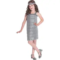 Liragram Flapper Dress Costume Grijs 8-10 Years Kinderen