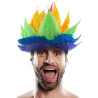 Funny fashion Pruik 10.000 Volt multi color - verkleed feestje - carnaval