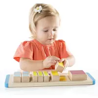 Guidecraft educatief speelgoed vierkant breuken houten spel.