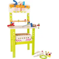 Small Foot Houten Werkbank met gereedschap 85 cm groen