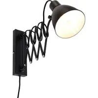 QAZQA Industriële wandlamp zwart verstelbaar - Merle