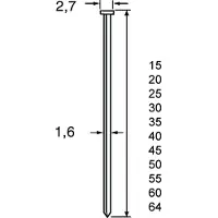 Dutack 1.6mm brads | 45mm | 2000 stuks - 5138035