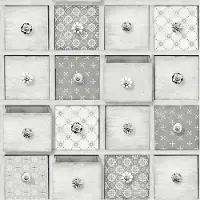 Dutch Wallcoverings Home ladenkast grijs behang (vliesbehang, grijs)