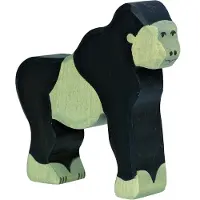 Sonstige Verlage Holztiger houten gorilla-speelfiguur, handgemaakt, duurzaam speelgoed