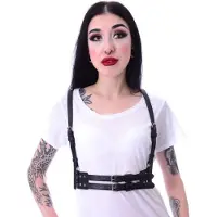 Poizen Industries - Gothic Harness - Revon Belt - voor Vrouwen - zwart | Maat Standard