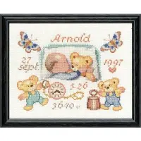 Pako Borduurpakket 30 x 24 cm Telwerk Geboorte Baby Pako 225.291