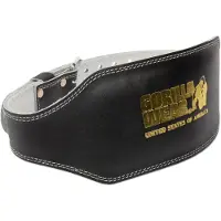 Gorilla wear Halterriem - 6 Inch Leren Lifting Belt - Zwart/Goud - S/M