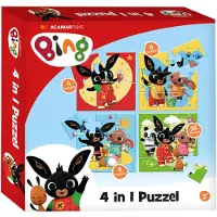 Creative Craft Group Bing 4-in-1 Kinderpuzzel - 4, 6, 9 en 16 stukjes - Peuter en kleuter speelgoed - Voor meisjes en jongens - Vanaf 3 jaar -