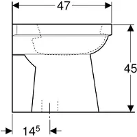 Geberit 300 Comfort closetpot-93 verhoogd +6cm vlakspoel 35.5x47cm AO wit S8000700000G