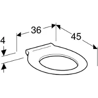 Geberit 300 Comfort closetzitting zonder deksel v. mindervaliden antibacterieel m. doorlopende pen wit 501387001