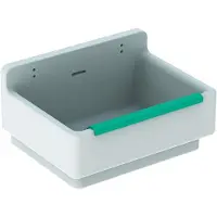 Geberit 300 Basic uitstortgootsteen met stootrand 46x61x34cm met gaten voor emmerrooster wit S8A00200000G