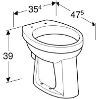 Geberit 300 Basic closetpot-95 vlakspoel 35.5x47cm PK wit S8002900000G