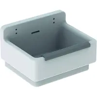 Geberit 300 Basic uitstortgootsteen met stootrand 36.5x46x30cm met gaten voor emmerrooster wit s8a00100000g