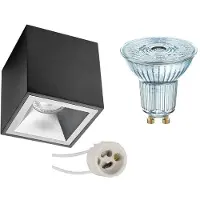 BES LED Opbouwspot Set - LEDVANCE Parathom PAR16 940 36D - Pragmi Cliron Pro - GU10 Fitting - Dimbaar - Opbouw Vierkant - Mat