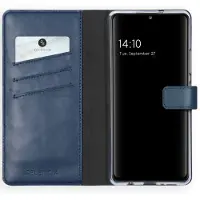 Selencia Echt Leren Bookcase voor de Samsung Galaxy A42 - Blauw