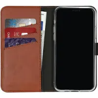 Selencia Echt Leren Bookcase voor de Apple iPhone 11 Pro - Lichtbruin