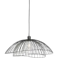 QAZQA Design hanglamp zwart met dubbele kap 66cm - Pua