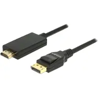 DeLOCK Premium DisplayPort naar HDMI kabel - DP 1.2 / HDMI 1.4 (4K 30Hz) / zwart - 2 meter