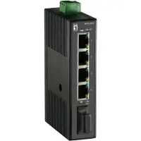 LevelOne IES-0510, LevelOne switch, 4x FE, IES-0510, 1xSC