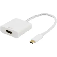Deltaco USBC-HDMI7 USB grafische adapter Wit, USB-stick, Wit
