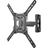 Deltaco OFFICE ARM-0256, Vrij Kantelbaar, draaibaar, TV Beugel, 23"- 55 inch, max. 35 kg, zwart