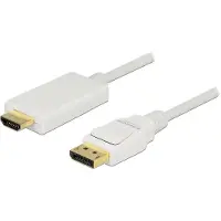 DeLOCK Premium DisplayPort naar HDMI kabel - DP 1.2 / HDMI 1.4 (4K 30Hz) / wit - 3 meter