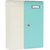 Rottner Brievenbus Splashy Wit met Turquoise Deur