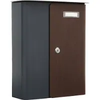 Rottner Brievenbus Splashy Antraciet met Houtlook Deur