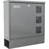 Rottner Postale brievenbus, wandgemonteerd, naamslot/postrol/zichtvenster, cilinderslot, 2 sleutels, plaatstaal, B 365 x D 120 x H 380 mm