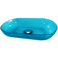 Best design Color Transpa-Blue opbouw waskom 54x34 transparant blauw