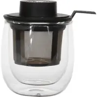 Finum Glas En Filter En Deksel - 130 ml - Zwart
