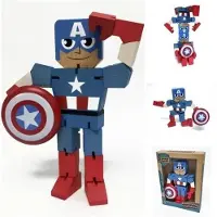 BEM'S HW Houten Beeldje Wood Warriors - Captain America