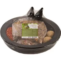 Best for birds Vogelbad Keramiek Rond Met Voer 11x31x33 Cm