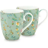 Pip studio Mok Jolie Flowers Blue Large 350 ml (2-Delig)