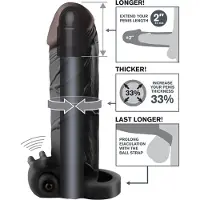 Fantasy X-Tensions - Vibrerende penissleeve - Zwart - Altijd Garantie