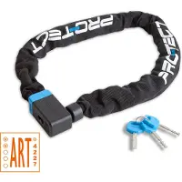 Diverse Pro-tect ART 2 Cubic, kettingslot, zwart, blauw, staal, nylon, sleutel, 950 mm
