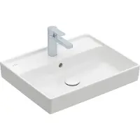 Villeroy & Boch Collaro - Wastafel 55x44 cm, met overloop, met kraangat, CeramicPlus, Stone White 4A3355RW