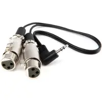 Coretek 2x XLR (v) - 3,5mm Jack (m) haaks audio adapter kabel - 0,20 meter