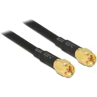 DeLOCK WiFi-antenne Aansluitkabel [1x SMA-stekker - 1x SMA-stekker] 5.00 m Zwart Vergulde steekcontacten