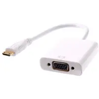 Dolphix Mini HDMI naar VGA + 3,5mm Jack & Micro USB adapter / wit - 0,15 meter