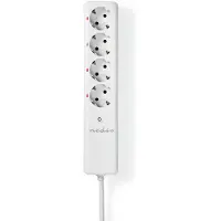 Nedis SmartHome RF stekkerdoos met 4 contacten en schakelaar / wit