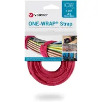 Velcro One-Wrap klittenband kabelbinders 200 x 12mm / rood (25 stuks)