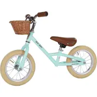Bandits & Angels Metalen Loopfiets Met Mandje Retro Rider Mint vanaf 2,5 Jaar - Voor Jongens en Meisjes - Mint Loop Fiets - Verstelbaar Zadel 36 tot 44 cm - Luchtbanden - Luxe handvaten