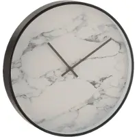 J-Line Clock marble plastic black