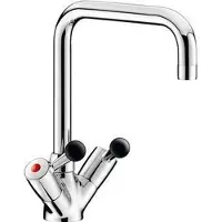 Delabie Keukenmengkraan 20.5cm 3/8 inch flexibele slang 1 kraangat Chroom glans