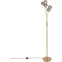 QAZQA Moderne vloerlamp goud 5-lichts met smoke glas - Athens