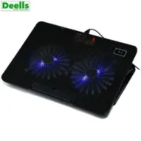Coolpad Dubbele verstelbare ventilator Laptop Macbook Notebook Cooling Pad Koeler A2 15 "-17" 2 extra USB-poorten
