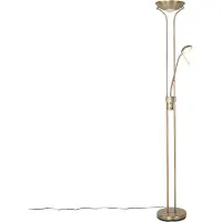 QAZQA Moderne vloerlamp brons met leeslamp incl. LED dim to warm - Diva