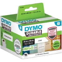 Dymo Durable 2112285 Etiket Zwart op wit (25 mm x 89 mm)